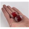 Image 3 : Pair of Large Red Chevron Indian Trade Beads