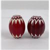 Image 4 : Pair of Large Red Chevron Indian Trade Beads