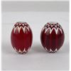 Image 5 : Pair of Large Red Chevron Indian Trade Beads