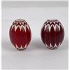 Image 6 : Pair of Large Red Chevron Indian Trade Beads