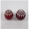 Image 7 : Pair of Large Red Chevron Indian Trade Beads