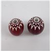 Image 8 : Pair of Large Red Chevron Indian Trade Beads