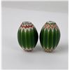 Image 1 : Pair of Large Green Chevron Indian Trade Beads
