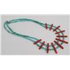 Image 2 : Navajo Turquoise Nugget and Coral Necklace