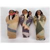 Image 1 : Lot of 3 Native American Indian Skookum Dolls