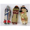 Image 2 : Lot of 3 Native American Indian Skookum Dolls