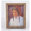 Image 1 : Oil on Board Montana Indian Chief Painting