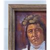 Image 3 : Oil on Board Montana Indian Chief Painting