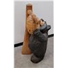 Image 1 : Bear and Beehive Hand Carved Wood Figure Montana