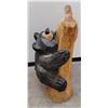 Image 3 : Bear and Beehive Hand Carved Wood Figure Montana