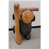 Image 4 : Bear and Beehive Hand Carved Wood Figure Montana
