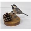 Image 1 : Black Capped Chickadee Wood Carving Signed