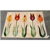 Image 1 : Wax Resist Kilim Persian Oriental Rug Tulips