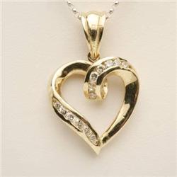 Famous .50 ctw Diamond Heart Pendant 14K Y Gold