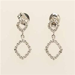 Genuine .18 ctw Diamond Earrings 14K White Gold