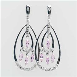 Earrings 1.16 ctw Pink Sapphire & Diamond 14K Gold