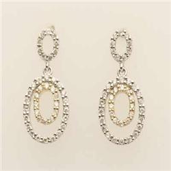 Famous .30 ctw Diamond Earrings 14K 2tone Gold
