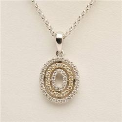Genuine .20 ctw Diamond Oval Necklace 14K Gold