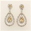 Image 1 : Famous 1.04 ctw Citrine & Diamond Earrings 14K Gold