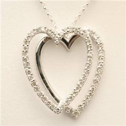 Genuine .58 ctw Diamond Heart Necklace 14K Gold
