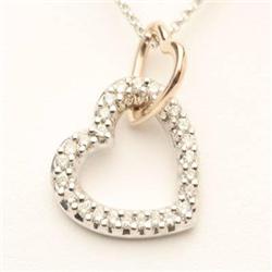 Heart Pendant .35 ctw Diamond 14K Two-tone Gold