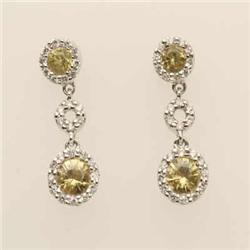 Earrings 1.14 ctw Yellow Sapphire & Diamond 14K Gold