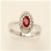 Image 1 : Genuine .50 ctw Ruby & Diamond 14K White Gold