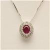 Image 1 : Eternity .50 ctw Ruby & Diamond Necklace 14KW Gold