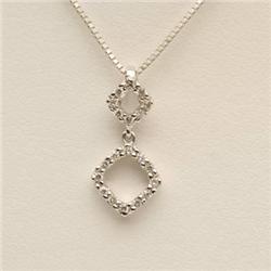 Genuine .10 ctw Diamond Necklace 14K White Gold
