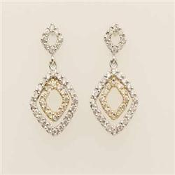 Famous .40 ctw Diamond Earrings 14K 2Tone Gold