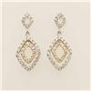 Image 1 : Famous .40 ctw Diamond Earrings 14K 2Tone Gold