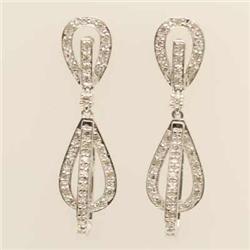 Modern Style .50 ctw Diamond Earrings 14K W Gold