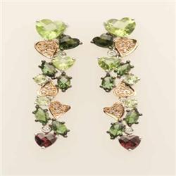 Earrings 5.76 ctw Semi-Precious & Diamond 14K Gold