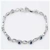 Image 1 : Genuine 4.0 ctw Sapphire & Diamond Bracelet 14K Gold