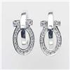 Image 1 : Omega Style .36 ctw Diamond Earrings 14K White Gold
