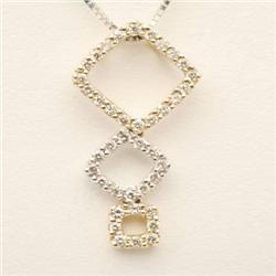 Certified .21 ctw Diamond Necklace Two-tone 14K Gold