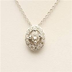 Genuine .42 ctw Fine Diamond Necklace 14KW Gold
