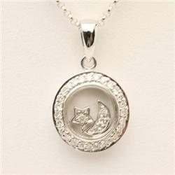 Famous .20 ctw Diamond Necklace 14K White Gold