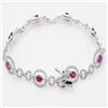 Image 1 : Genuine 2.70 ctw Ruby & Diamond Bracelet 14K Gold