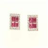 Image 1 : Genuine 1.17 ctw Ruby & Diamond Earrings 14K Gold