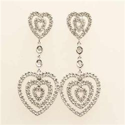 Famous .50 ctw Diamond Heart Earrings 14K W Gold