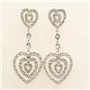 Image 1 : Famous .50 ctw Diamond Heart Earrings 14K W Gold