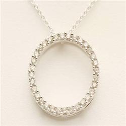 Circle of life .75 ctw Diamond Necklace 14KW Gold