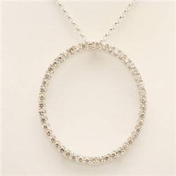 Circle of life .26 ctw Diamond Necklace 14KW Gold