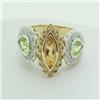 Image 1 : Genuine 1.75 ctw Citrine, Peridot & Diamond Ring Gold