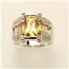 Image 1 : Genuine 4.15 ctw Citrine & Diamond 14K White Gold