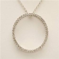 Circle of life .26 ctw Diamond Necklace 14KW Gold