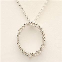Circle of life .42 ctw Diamond Necklace 14KW Gold