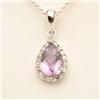 Image 1 : Pear Pendant 1.15 ctw Amethyst & Diamond 14K Gold