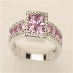 Genuine 1.85 ctw Pink Sapphire & Diamond 14K Gold